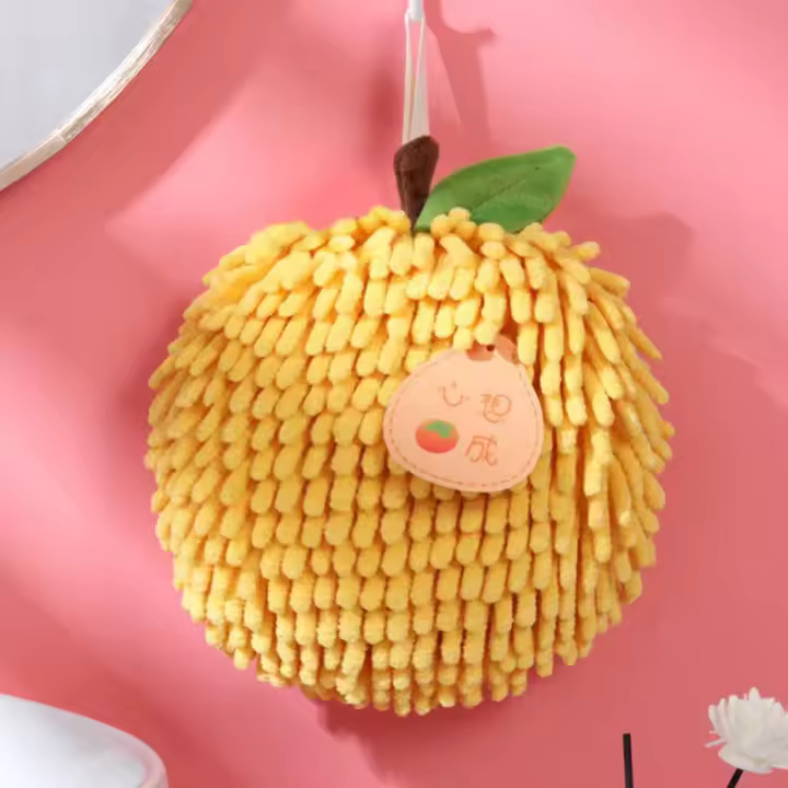 Toalla De Mano De Terciopelo Chenille Forma De Fruta Absorbente Suave Y Shaggy Toalla De Secado Rápido Para Baño Y Cocina Regalo De Navidad - 1