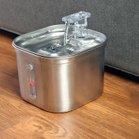 Fuente De Agua Para Gatos Con Sensor De Movimiento Y Filtro Dispensador Transparente De Acero Inoxidable Para Mascotas Pequeñas 2L - details 9