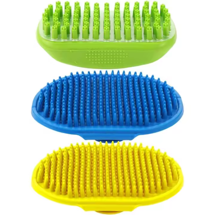 3 PCs de ASEO para Perros, Pelo de Baño de Goma para mascotas - 1