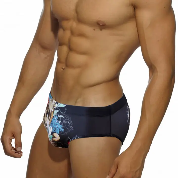 SSITO pantalones cortos de Natación para hombre, bañador sexy de tiro Bajo con estampado de Calavera 3D, ropa de baño para entrenamiento de surf en la playa - 1