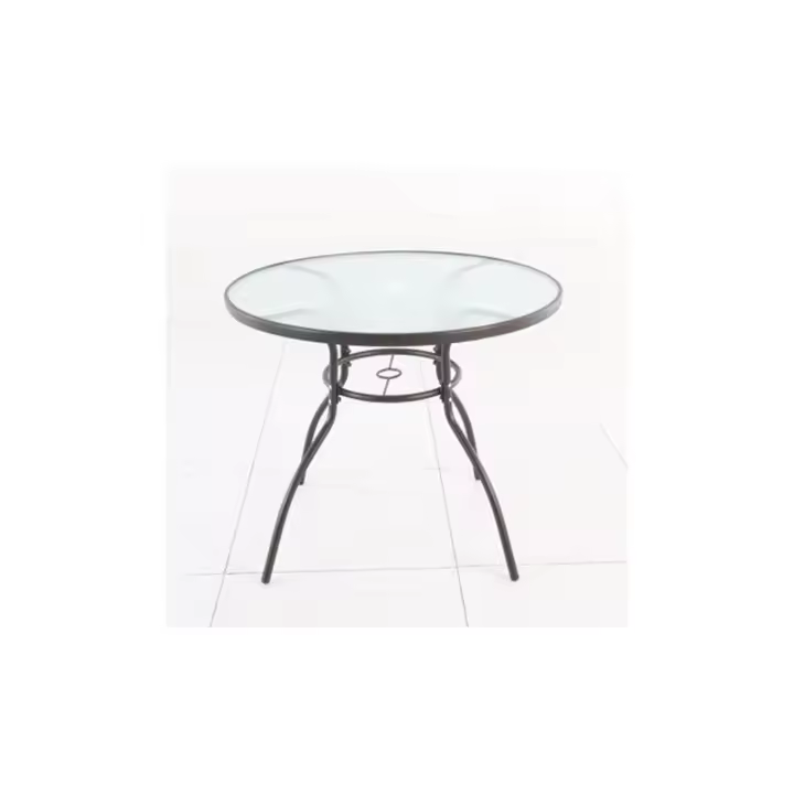 MESA JARDIN MOD. BASIC REDONDA ACERO/VIDRIO  - DE SUINPLAS DECORACIONES - 1