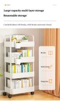 Carrito De Ruedas De Almacenamiento Móvil Estante De Libros Con 5 Niveles Para Cocina Y Dormitorio Carrito De Snacks Multicapa - details 2
