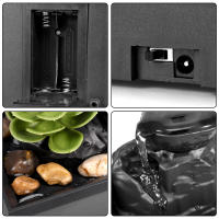 Fuente De Mesa Con Luz Operada Por Batería O USB Mini Fuente De Agua Para Interior Decoración Zen Meditación Sonido Moderna - details 11