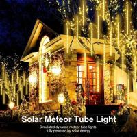 Luz De Lluvia De Meteoros Solar 30cm Con 8 Tubos Y 192 LEDs Luces De Hadas Impermeables Para Decoración De Navidad - details 13