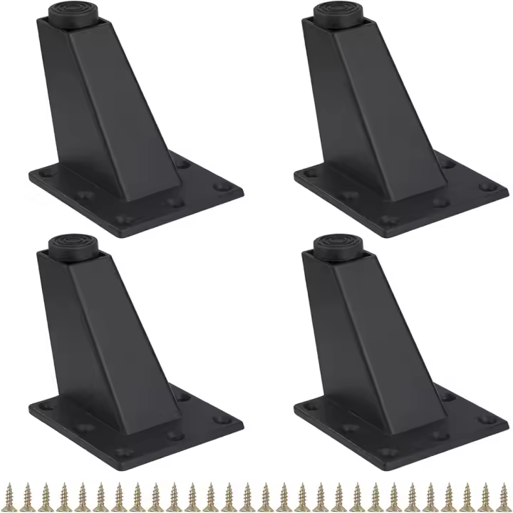 4 paquetes de paños de muebles, paños de mesa de metal (8 cm, Negro) - 1
