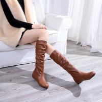Botas De Mujer De Talla Grande 35-43 Botines Planos De Primavera Otoño Estilo Occidental Botas Largas Con Tacón Medio Material PU - details 26