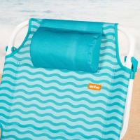 Aktive - Silla de playa plegable, 4 posiciones, 48x58x76 cm, aluminio y poliéster, soporta 110 kg, topes antivuelco, incluye cojín acolchado, bolsillo lateral y trasero, transporte tipo mochila, silla reclinable de playa, respaldo reclinable - details 7