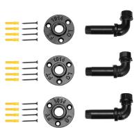Iron Pipe Coat Hooks Estilo Vintage 3 Pcs Negro - details 0