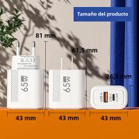 Cargador Rápido 65W GaN USB Para iPhone 15 14 Samsung Xiaomi Huawei Adaptador De Pared Con Tipo C Y USB-A Certificado UL RoHS CE - details 6