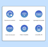Teclado Bluetooth Sin Frenos HUWEI Para Android iOS Windows Touchpad Retroiluminado Portátil Compatible Con Tablet iPad Laptop Teléfono - details 1