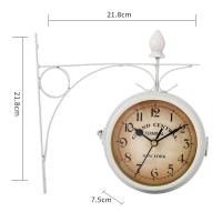 Reloj de Pared Colgante de Doble Cara y Chandelier Redondo de Hierro con Diseño Retro para Decoración del Hogar y Estación - details 6