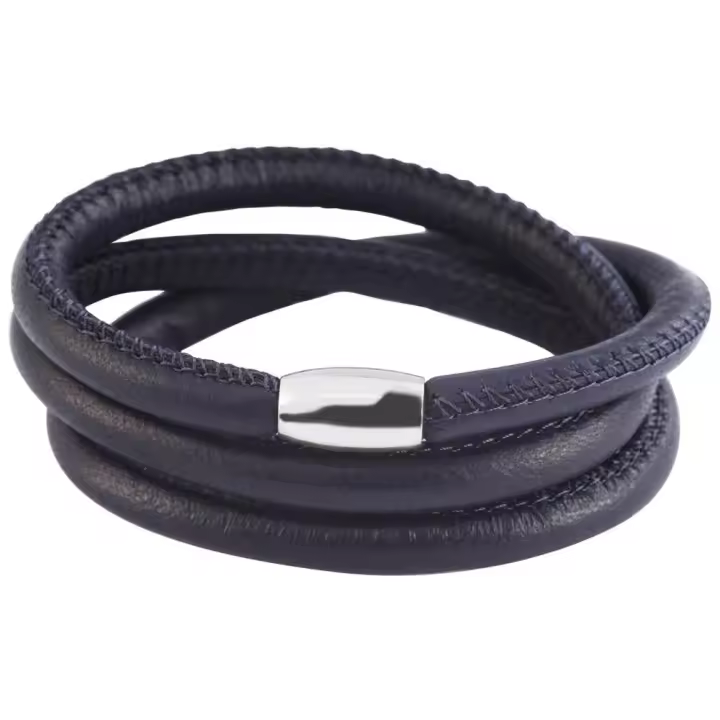 Akzent® Pulsera Redonda de Couro Genuíno Cham Cham 57cm - 1