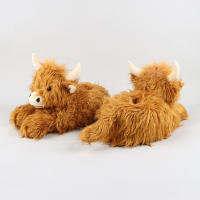 Chinelos De Vaca Highland Escocesa Para Mujeres Y Hombres Regalos Suaves Y Antideslizantes Chinelos De Interior De Peluche - details 6