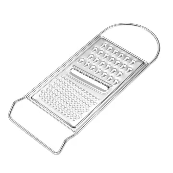 DESEOS Rallador Multiuso de Acero Inoxidable 28.5 cm x 11 cm - Ideal para Queso, Verduras y Más | Manual | Mango ergonomico - 1