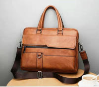 Bolso De Negocios De Cuero Para Hombre Bolso De Mano De Lujo Bolsa De Hombro Para Oficina A4 Portátil Bolsa Transversal MaleTote Bags - details 1