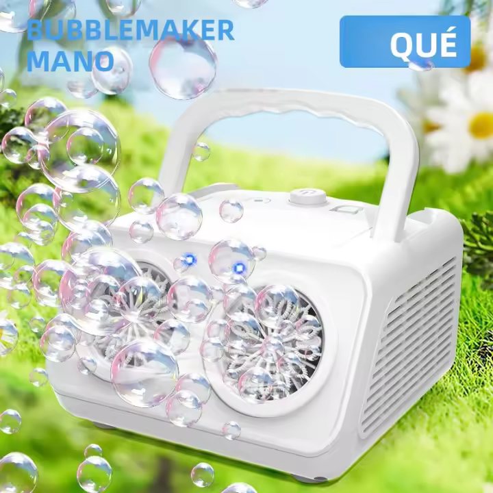 Máquina De Burbujas Automática Portátil De 26 Agujeros Para Escenario Sin Baterías Ni Agua De Burbujas Recomendada Para Edades 3-12 Años - 1