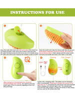 Cepillo De Vapor Para Gatos 3-en-1 Masajeador De Belleza De Silicona Cepillo De Limpieza Para Pelos De Perros Y Gatos Forma Mango - details 4