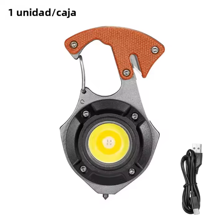Linterna Recargable Portátil Mini Multi-Function De Llavero Para Mantenimiento Y Camping Con Luz COB Luz De Trabajo Exterior Impermeable 10W 250LM ABS - 1