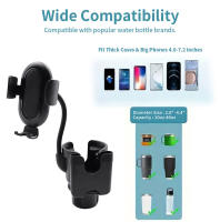 Soporte De Teléfono Móvil BLALION Multifuncional 3 En 1 Expansor De Porta Vidrio Con Base Giratoria Ajustable Y Clip De Almacenamiento Para Coche Negro ABS + Aluminio - details 4