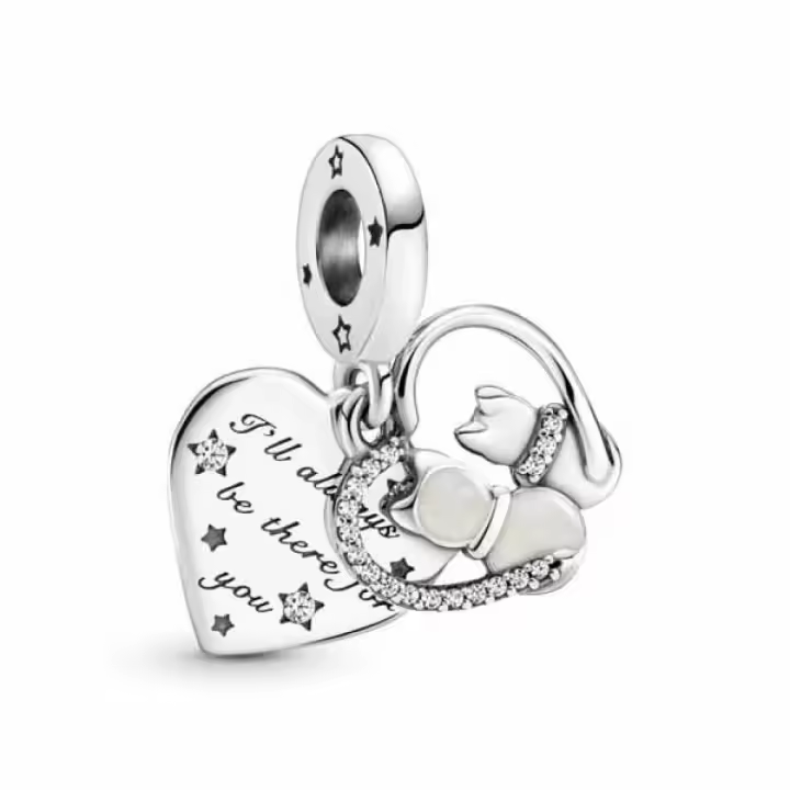 Charm colgante Pandora 799546C01 gatos&corazones - 1