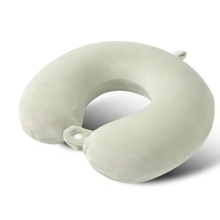 Almohada de viaje, almohada para el cuerpo, almohada de viaje de espuma viscoelástica, cojín de soporte para la cabeza para Avión, Coche, oficina, Viajes Esenciales, almohadas de Elo VU. Verde - 1