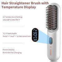 Cepillo de alisador de pelo sin cuerda, mini alisador de pelo de 20 millones de iones negativos, alisador de pelo portátil, con batería recargable de 9600mah, 360 ° antipander, configuración de temperatura de 11 marchas, adecuado para viajes femeninos - details 1