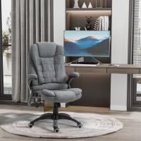 Vinsetto Silla de Masaje con 6 Puntos de Masaje Silla de Escritorio Reclinable hasta 130° con Función de Calefacción Altura Ajustable y Ruedas para Estudio 68x72x110-120 cm - details 3