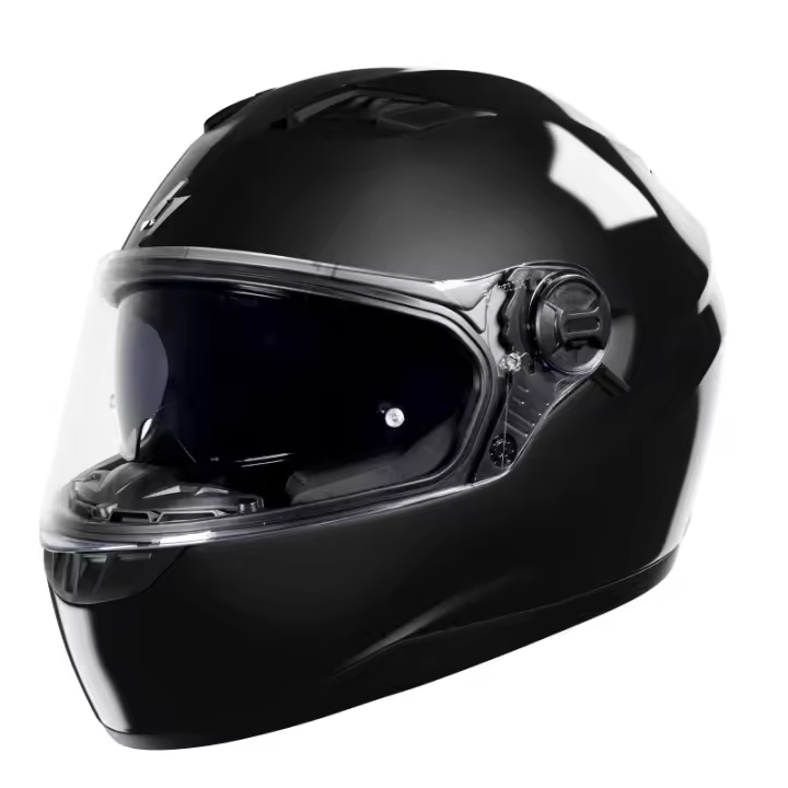casco moto integral stormer pusher negro brillo con gafas solares - 1