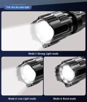 Linterna Táctica LED De Alta Potencia 2000LM Con Pantalla Y Luz USB Para Camping Pesca Emergencia Recargable Zoom - details 8
