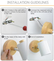 Lámpara De Pared Nórdica GU10 Madera 6 Colores Con Interruptor De Cremallera EU/UL Para Dormitorio Sala De Estar Pasillo Decoración Luz LED Contemporánea Sin Bombillas Incluidas - details 16