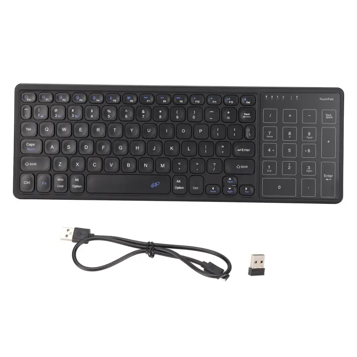 Teclado táctil Panel táctil numérico Receptor USB inalámbrico 2.4G Teclado inalámbrico Plug and Play con panel táctil Gris - 1