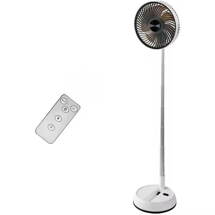 Ventilador oscilante plegable de pie con control remoto, ventilador Silencioso USB portátil de 5400 mAh, Altura ajustable, funcionamiento Super Silencioso para dormitorio, oficina, Viajes - 1