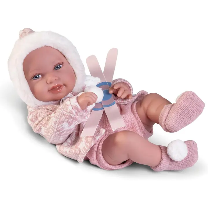 Muñecas Antonio Juan Recién Nacida Pipa Esquiadora  Cuerpo de Vinilo Sexuado 42 cm  con Accesorios  Colección 2024 - Ref. 50406 - 1