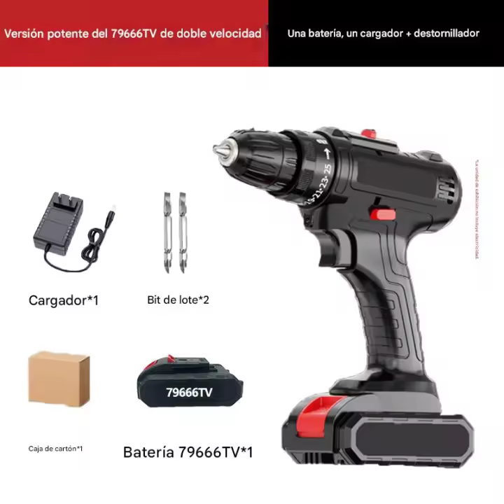 12V Power】Multi-funcional taladro de impacto inalámbrico / taladro / destornillador 3 en 1 de iones de litio hogar portátil pistola taladro placa de acero de perforación de hormigón ultra-larga duración de la batería. - 1