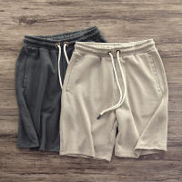 Pantalones Cortos Casuales De Corduroy Para Hombre Verano Color Sólido Con Cordones Cintura Media Tipo Suelto - details 0
