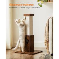 Rascador para Gatos de 73 cm, Poste de Sisal Natural con Pelota de Peluche, Protección contra Arañazos para Muebles, Marrón Vintage - details 2