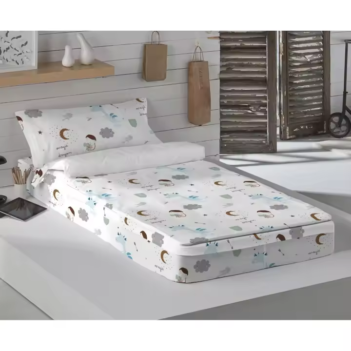SACO NORDICO INFANTIL 100% ALGODÓN CON RELLENO MAGIC DRAGON ROT HACIENDO EL INDIO FABRICADO EN ESPAÑA - 1