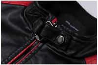 Chaqueta De Cuero PU Para Hombre Con Cierre De Cremallera Y Multiple Bolsillos Estilo Casual Motociclista Primavera 2025 - details 8