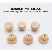 20 pomos de madera para gabinetes - Pomos redondos de madera natural - Para gabinetes, cajones y cómodas - details 1