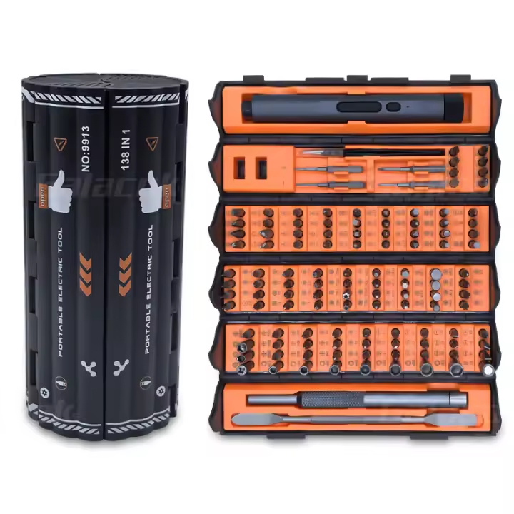 Juego De Destornilladores Eléctricos Portátiles 138 En 1 Con Bits Magnéticos De Precisión Para Reparaciones DIY De PC Y iPhone Material De Aleación Duradera - 1
