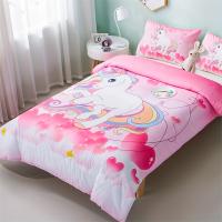 Funda De Edredón Y 2 Fundas De Almohada 3PC Unicornio Del Amor 100% Poliéster Impresión Digital 1D Funda De Edredón Decoración Para El Hogar Cuatro Estaciones - details 2
