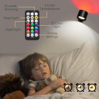 Lámpara De Pared RGB LED Recargable Con Control Remoto 9 Colores Rotación De 360° Luz Nocturna Para Dormitorio Sin Cable - details 4