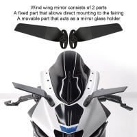 Espejo Retrovisor Ajustable Para Motocicleta 2pcs Interchangeable Con Alas De Viento Para Reemplazo En Ninja 250 300 H2 H4 Material Aleación De Aluminio + Goma - details 5