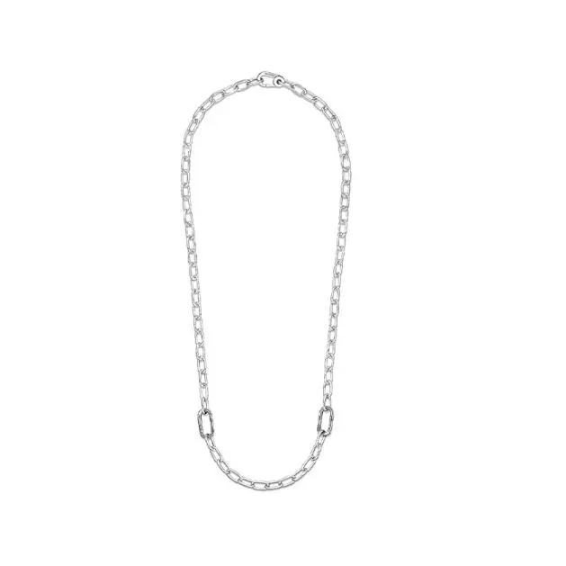 PANDORA ME Collar de plata de ley con eslabones-Enlace pequeño，Viene con un embalaje de caja de regalo completo. - 1