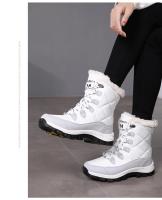 Botas De Tobillo Para Mujer Invierno Calor No Derrapante Negras Botas De Nieve Con Cordones Chaussures Femme Botines Mujer Planas - details 8