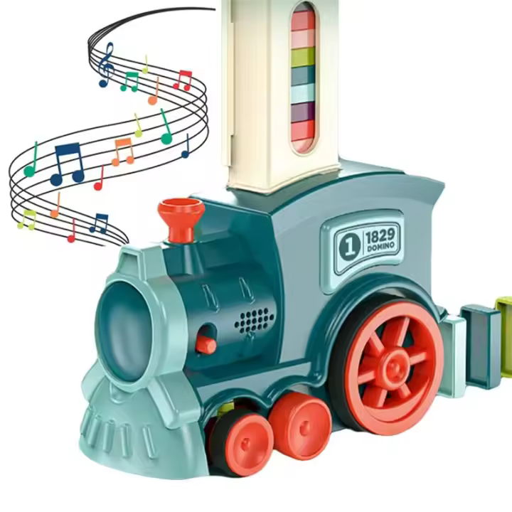 Domino Juego De Construcción Para Niños Bloques Automáticos Pequeña Cadena De Tren Mecanismo De Reacción Juguete De Plástico Para Edad 4-6 - 1