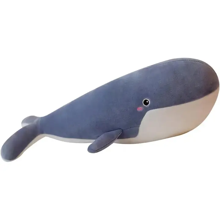 Animal de peluche de ballena azul, animal de peluche grande, lindo juguete de peluche de ballena, almohada de peluche de ballena azul súper suave, regalo de juguete para niña y niño - 1