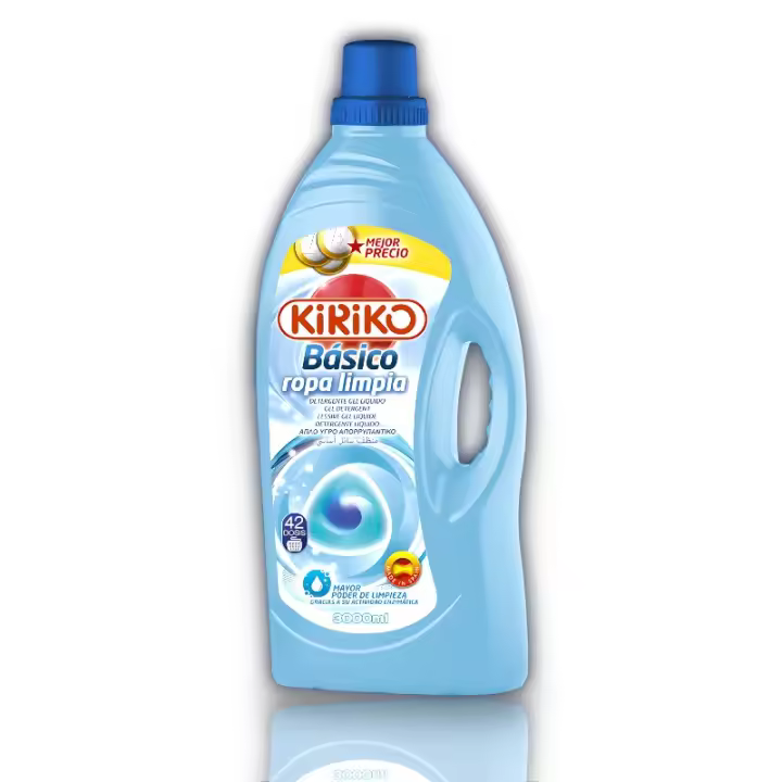 Kiriko - Detergente Liquido Básico - Ropa Limpia 3000 ml. - 1