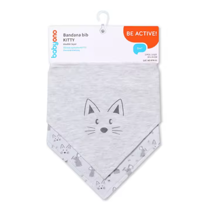 Baberos Bandana Babyono - Set de 2 - Algodón 100% - Reversibles - 1