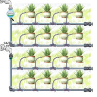 Kit De Rociador Ajustable De Latón Flexible Con Conector Rápido En Gris Para Jardín Sistema De Riego Y Enfriamiento Con Spraying Y Pulverización - details 1